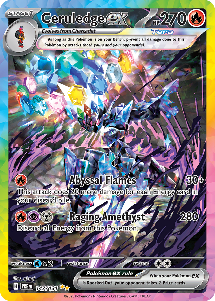 Pokemon Ceruledge ex Prismatic Evolutions #147 /131 Near Mint