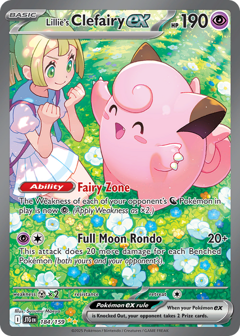 Pokemon Lillie's Clefairy EX Journey Together #184 /159 Near Mint