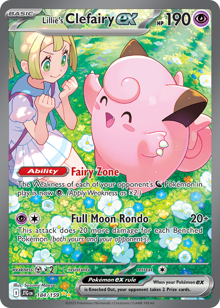 Pokemon Lillie's Clefairy EX Journey Together #184 /159 Near Mint