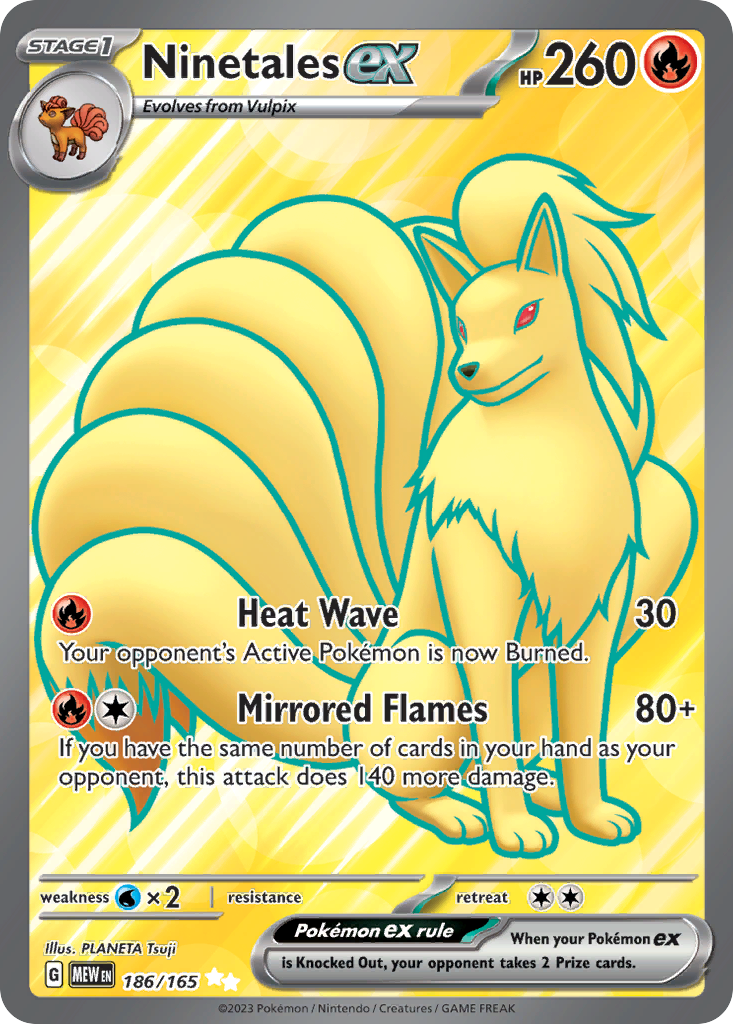 Pokemon Ninetales Scarlet & Violet 151 #186 /165 Near Mint