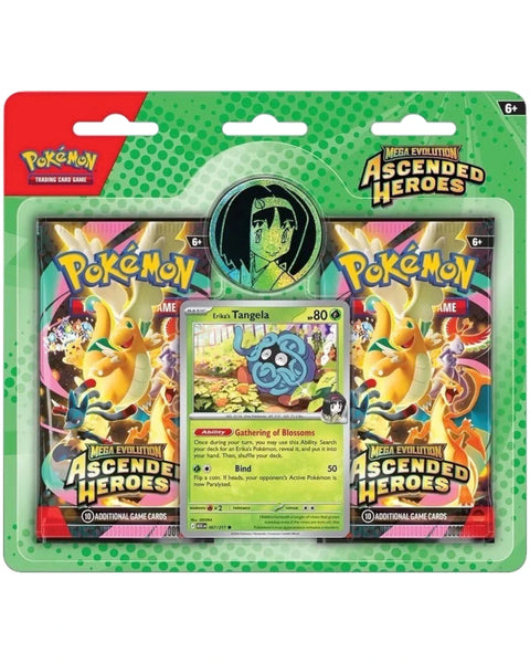 Pokemon Mega Evolution Ascended Heroes 2 Pack Blister Erika Blister Pack