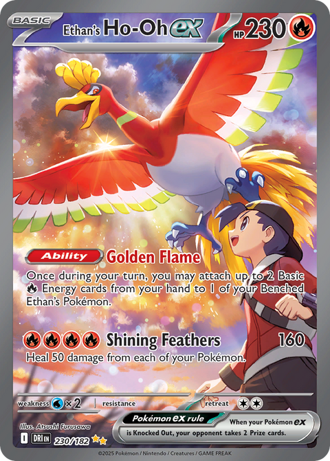 Pokemon Ethan's Ho-Oh EX Destined Rivals #230 /182 Near Mint