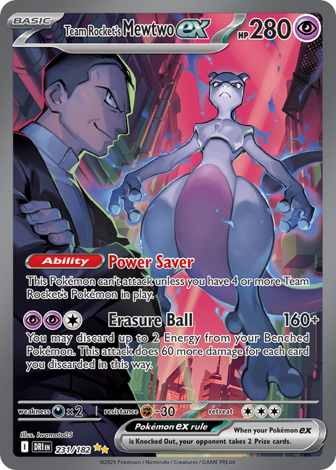 Pokemon Team Rocket's Mewtwo EX Destined Rivals #231 /182 Near Mint