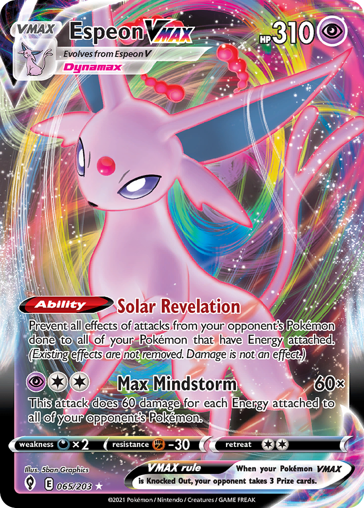 Pokemon Espeon VMax Evolving Skies #065 /203 Near Mint