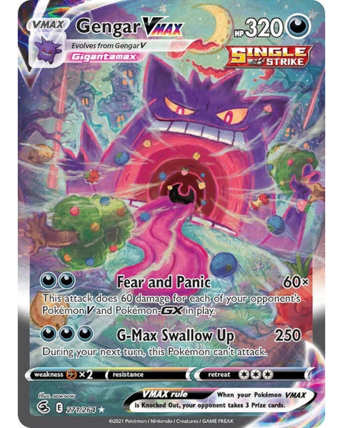 Pokemon Gengar VMAX (Alternate Art Secret) Fusion Strike #271 /264 Near Mint