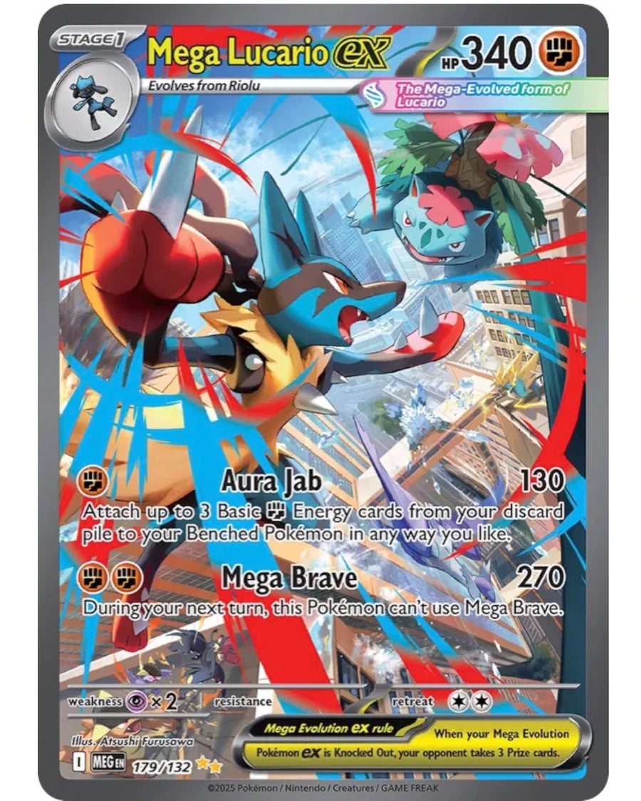 Pokemon Mega Lucario EX Mega Evolution #179 /132 Near Mint