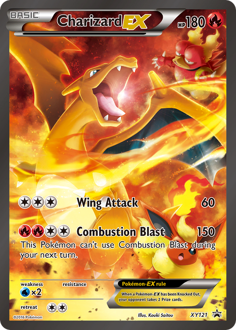 Pokemon Charizard EX XY Black Star Promo #XY121 Near Mint