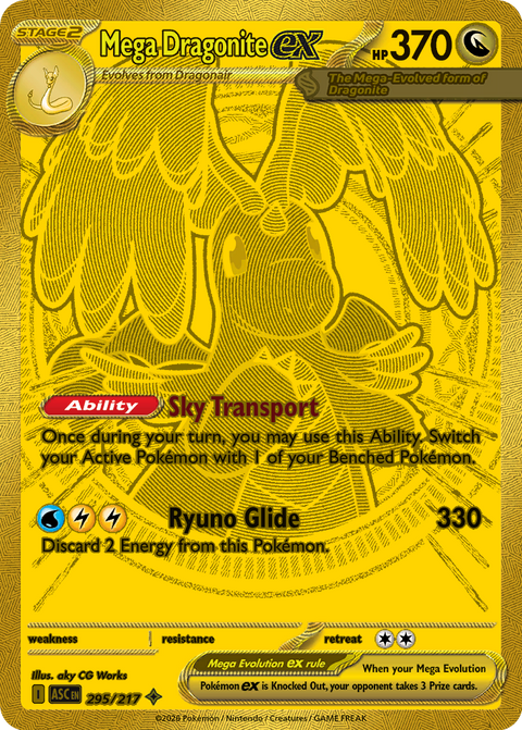 Pokemon Mega Dragonite EX Ascended Heroes #295 /217 Near Mint
