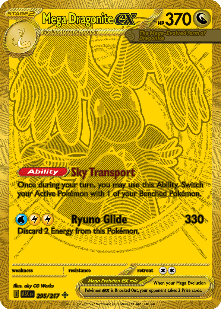 Pokemon Mega Dragonite EX Ascended Heroes #295 /217 Near Mint