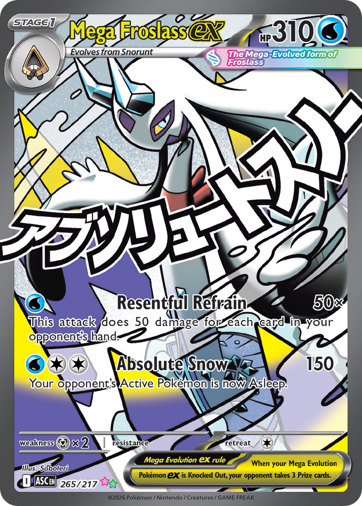 Pokemon Mega Frolass ex Ascended Heroes #265 /217 Near Mint