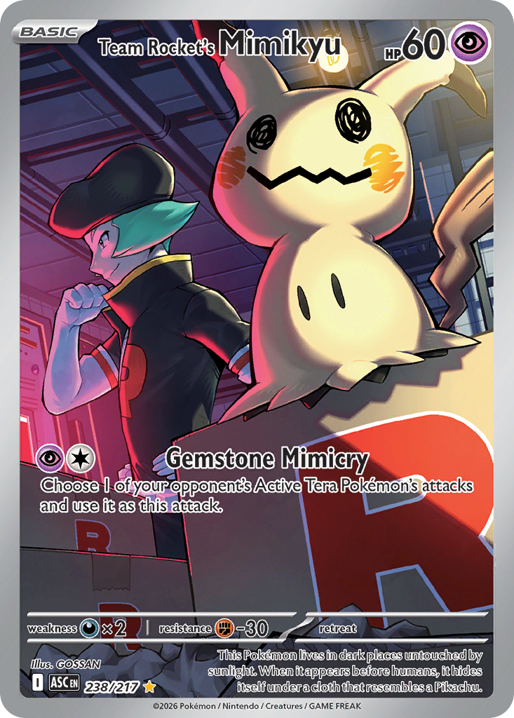Pokemon Team Rocket's Mimikyu Ascended Heroes #238 /217 Near Mint