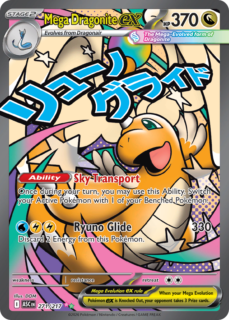 Pokemon Mega Dragonite EX Ascended Heroes #271 /217 Near Mint