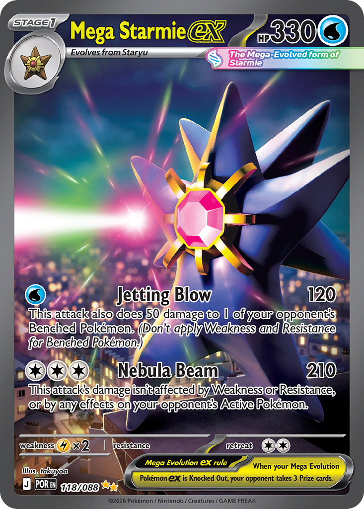 Pokemon Mega Starmie EX Perfect Order #118 /088 Near Mint