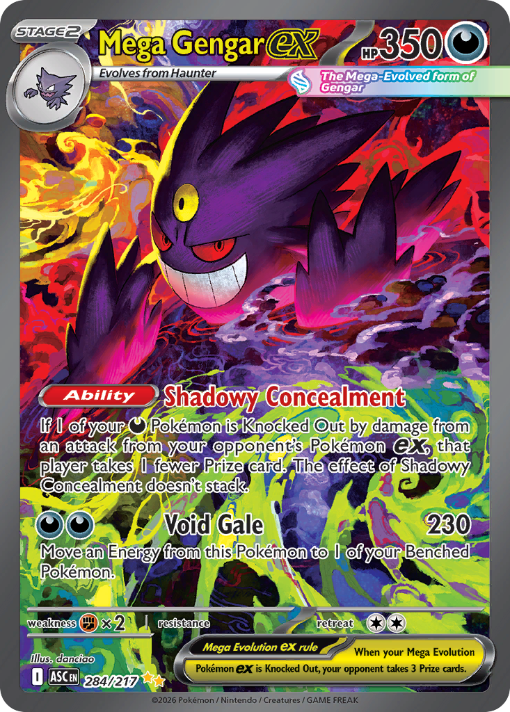 Pokemon Mega Gengar EX Ascended Heroes #284 /217 Near Mint